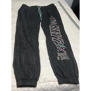 Official KISS Embroidered Sweat Pants Joggers In Black Size 3X